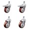 Service Caster 4 Inch SS Maroon Polyurethane 1/2 Inch Threaded Stem Caster Total Lock Brake, 2PK SSTSTTL20S414-PPUB-MRN-121315-2-S-2 - alternate 1